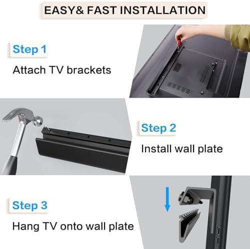 KAMIWI No Drill No Stud TV Wall Mount for 22-55 Inch TVs up to 100lbs