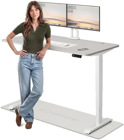 Desktronic HomePro Standing Desk 60x30 — Made in Europe, Ergonomic Sit Stand Home Office Desk, Electric Height Adjustable, Dual Motor, USB & USB-C Charging, Wobble-Free, Touchscreen, 3 Memory Presets