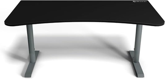 Arozzi Arena Ultrawide Curved Gaming and Office Desk with Full Surface Water Resistant Desk Mat with 3 Custom Monitor Mount Cut Outs and Under The Desk Cable Management Netting - Frozen Grey