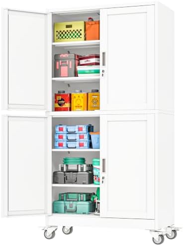 PAOFIN Metal Garage Storage Cabinet with Locking Doors and Adjustable Shelf