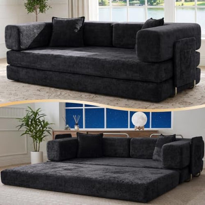 78.8" Convertible Futon Sofa Bed, Boneless Couch for Living Room