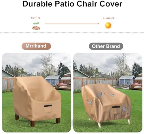 Patio Chair Covers Waterproof, Mrrihand Lounge Deep Seat Cover, Heavy Duty Outdoor Lawn Patio Furniture Covers, 36" W x 37" D x 36" H - 2 Pack