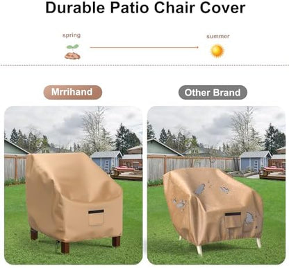 Patio Chair Covers Waterproof, Mrrihand Lounge Deep Seat Cover, Heavy Duty Outdoor Lawn Patio Furniture Covers, 36" W x 37" D x 36" H - 2 Pack