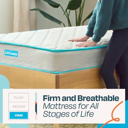 Linenspa 6 Inch Innerspring Mattress, Firm, Bonnell Coil, Twin XL Size
