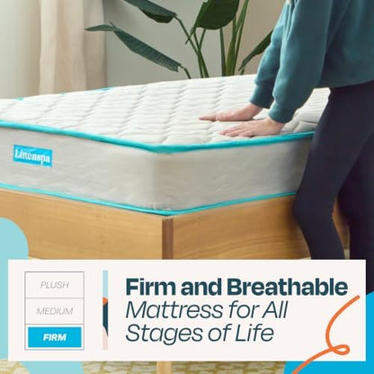 Linenspa 6 Inch Innerspring Mattress, Firm, Bonnell Coil, Twin Size
