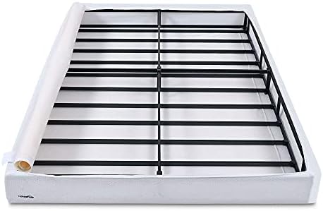 Amazon Basics Smart Box Spring Bed Base, 5-Inch Height Mattress Foundation, Tool-Free Easy Assembly, Metal Support, Full, 74" x 53"
