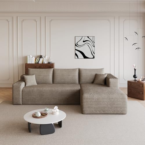 AUGOP Sectional Couches for Living Room Modern Modular Sofa with L-Shape Couchs Upholstered Boneless Couch Deep Seat Sectional Couch with Chaise