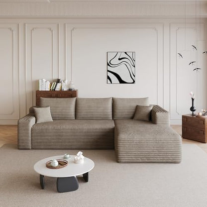 AUGOP Sectional Couches for Living Room Modern Modular Sofa with L-Shape Couchs Upholstered Boneless Couch Deep Seat Sectional Couch with Chaise