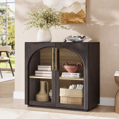 Buffet Cabinet with Storage, 31.5'' W Arched Sideboard