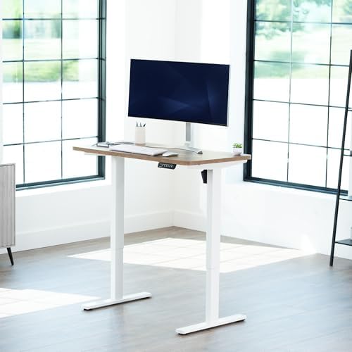 VIVO Electric Standing Desk, Solid 1-Piece 43" x 24" Reclaimed Wood Top
