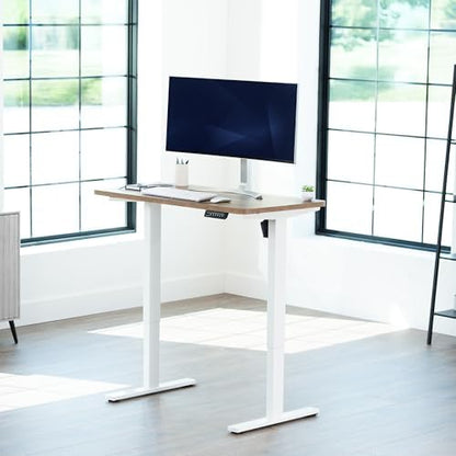 VIVO Electric Standing Desk, Solid 1-Piece 43" x 24" Reclaimed Wood Top
