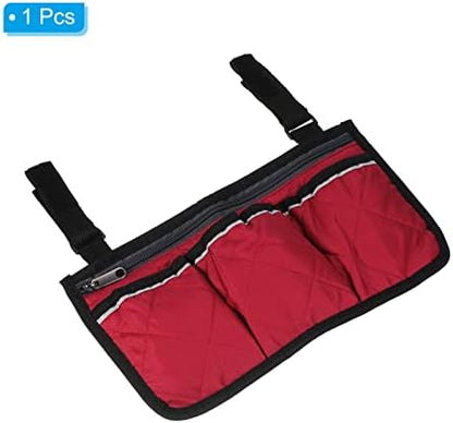 PATIKIL Beach Chair Armrest Bag, Waterproof Beach Chair Hanging Storage Pouch Arm Rest Magazine Snack Bag with 4 Pockets for Camping Outdoors