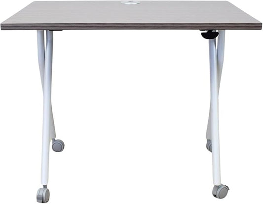 48-inch Training Table Driftwood Adjustable Table for Office Classroom Versatile Design for Meetings Seminars and Collaborative Workspaces Easy Flip Top Mechanism for Quick Setup and Storage