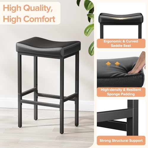 Compact 24 Inch Counter Height Bar Stools Set of 3