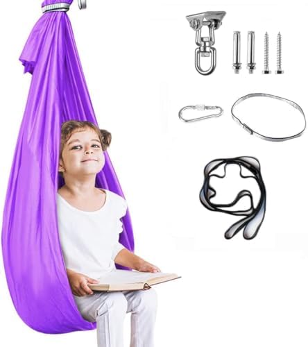 Aokitec Sensory Swing for Kids & Adult, Indoor Outdoor Cuddle Hammock Chair