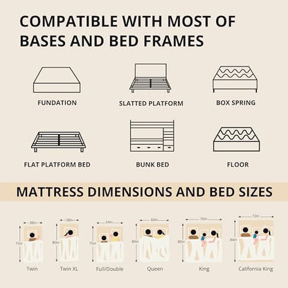 EGOHOME King 14 inch Memory Foam Mattress for Back Pain Relief Medium Plush