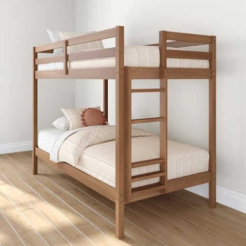 Bear Twin Over Twin Bunk Bed, Oak Embossed Pecan