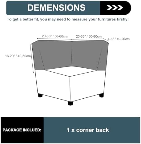 Seat Cushion Cover and Back Covers for Corner Sofa Stretch Jacquard, Non Slip L Shaped Sofa Slipcover with Storage Ottoman, Sectional Couch Cover for Chaise Lounge (Red cafe,Corner back cover)