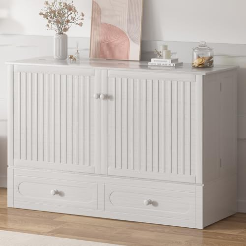 PUREMIND 2-in-1 Multi-Functional Queen Murphy Cabinet Bed with Mattress