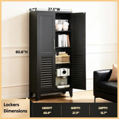61"H Kitchen Pantry Storage Cabinet with Doors and Shelves
