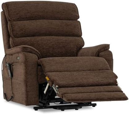 DYNOX 9298L Big & Tall Power Lift Recliner, Extended Footrest, Dark Brown