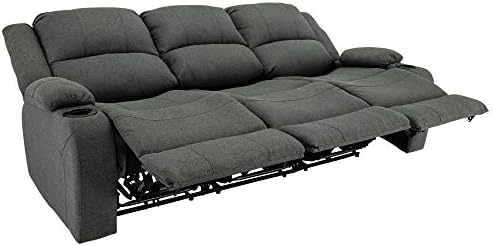 RecPro Charles Triple Powered 80" RV Wall Hugger Reclining Loveseat Fossil