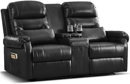 DRMBOOK RV Loveseat Recliner Sofa with Console, Wall Hugger Reclining Couch
