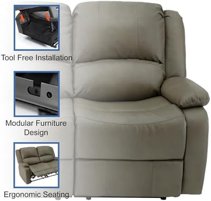 RecPro Charles RV Wall Hugger Recliner | 58" Putty