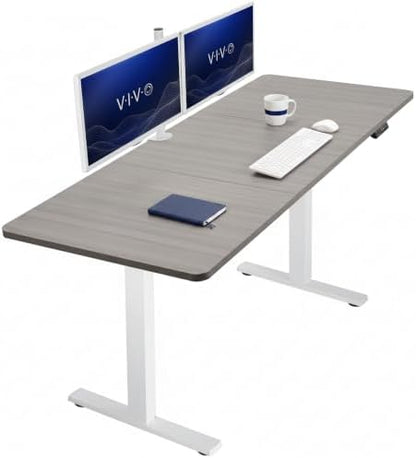 VIVO Electric Standing Desk, Smooth 3-Piece 71" x 30" Dark Gray Top