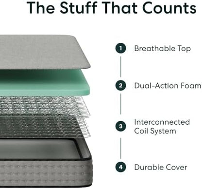 Siena Essential 8" Hybrid Mattress, Twin XL, Medium Firm Feel
