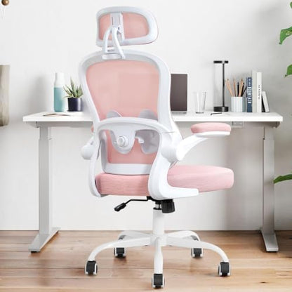 2 Pack Ergonomic Office Chair,Ultra Thick Spring Cushion Desk Chair,Pink