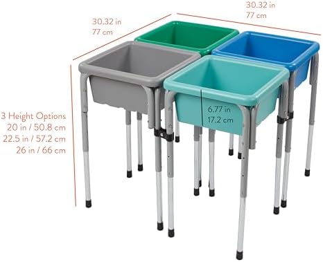 4-Station Adjustable Sensory Table, Contemporary