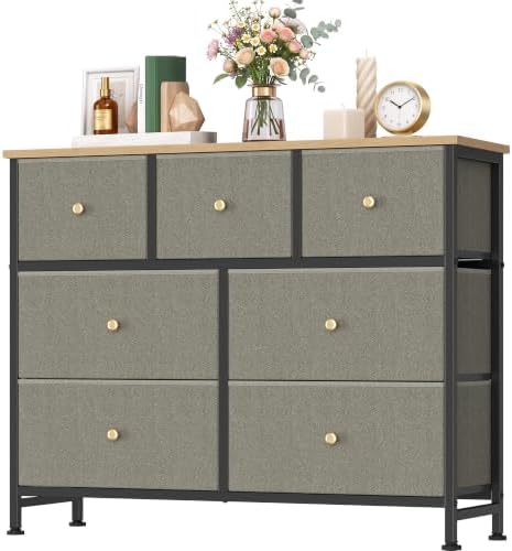 7 Drawer Dresser for Bedroom, Fabric Storage Drawer Unit