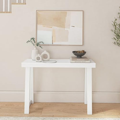 Plank+Beam Classic Console Table, 46 Inch, White