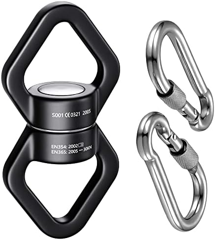 Trobing Swing Swivel, 30KN Rotational Safety Device, 360° Rotator with Hanging Accessory for Aerial Yoga, Hanging Hammock, Web Tree Swing, Swing Spinner and Rock Climbing, Indoor and Outdoor