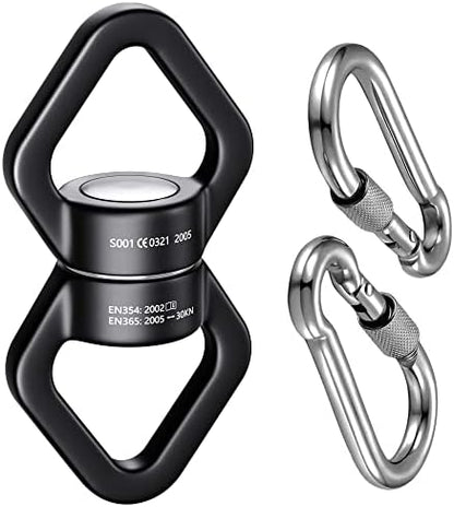 Trobing Swing Swivel, 30KN Rotational Safety Device, 360° Rotator with Hanging Accessory for Aerial Yoga, Hanging Hammock, Web Tree Swing, Swing Spinner and Rock Climbing, Indoor and Outdoor