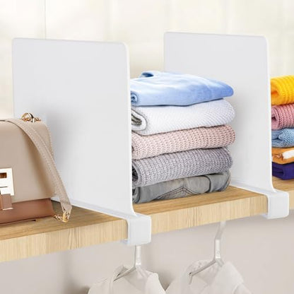 White Acrylic Shelf Dividers for Closets Organizer & Storage,8 Pack