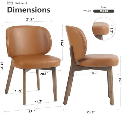 YOUNIKE Dining Chairs Set of 2 Kitchen Dining Room Chairs Modern Brown