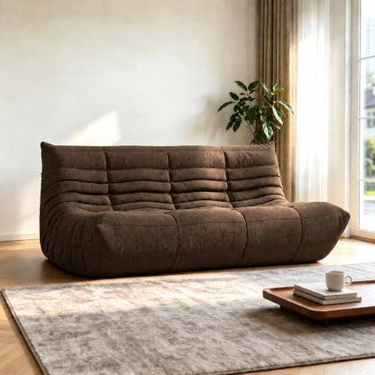 YVDNHP Bean Bag Chairs for Adults, 3 Seater Togo Sofa, Memory Foam, Coffee