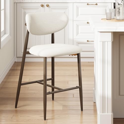 MALOL Counter Height Bar Stools with Backs Set of 1, Beige