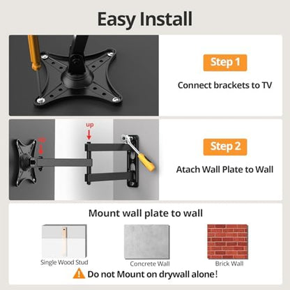 Monitor Computer Vesa Small 24 inch TV Wall Mount for 13-31", Full Motion