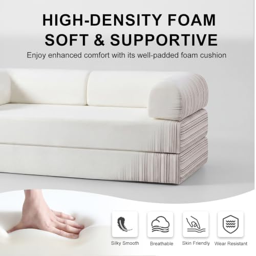 79" Convertible Sofa Bed,High Backrest Boneless Couch for Living Room