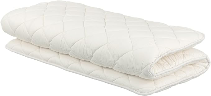 FULI Japanese Futon, Full XL Size, White - Foldable Shikibuton Floor Bed - Medium Firm Quilted Cotton Sleeping Pad, Portable Roll-Up Japanese Floor Bed for Guests & Small Spaces