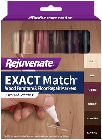 Rejuvenate Exact Match Wood Furniture & Floor Repair Markers 6 Ct, Brown