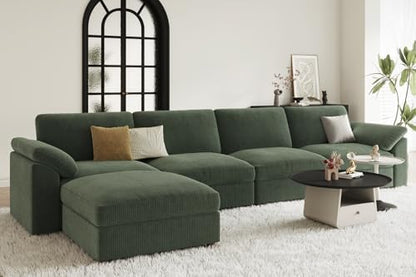 EASE MOOSE Oversized Sectional Modular Deep Seat Green Sectional Couch