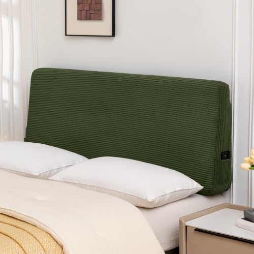 HIGOGOGO Headboard Easy Assembly Required, Corduroy Fabric, Twin, Green