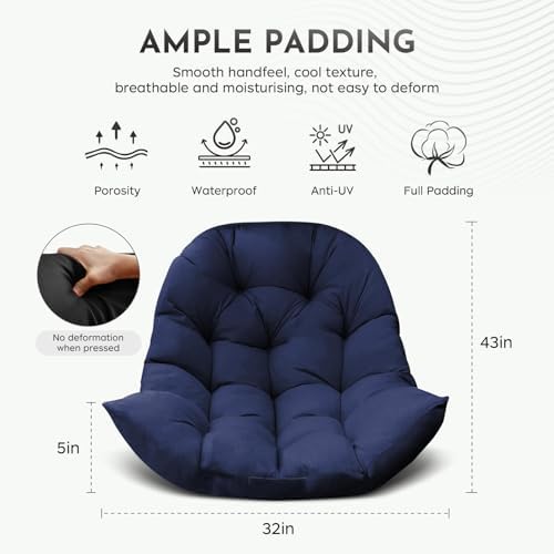Egg Chair Cushions for Outdoor Furniture (Blue)