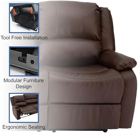 RecPro Charles RV Wall Hugger Recliner | 94" Chestnut