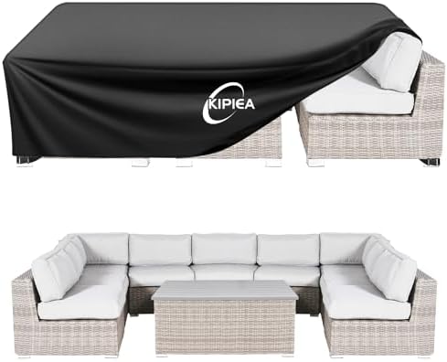 Outdoor Furniture Covers Waterproof, 420D Heavy-Duty Patio Furniture Set Covers, No Tears Anti UV No Fading(114" L x 78" W x 28" H)