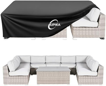 Outdoor Furniture Covers Waterproof, 420D Heavy-Duty Patio Furniture Set Covers, No Tears Anti UV No Fading(114" L x 78" W x 28" H)